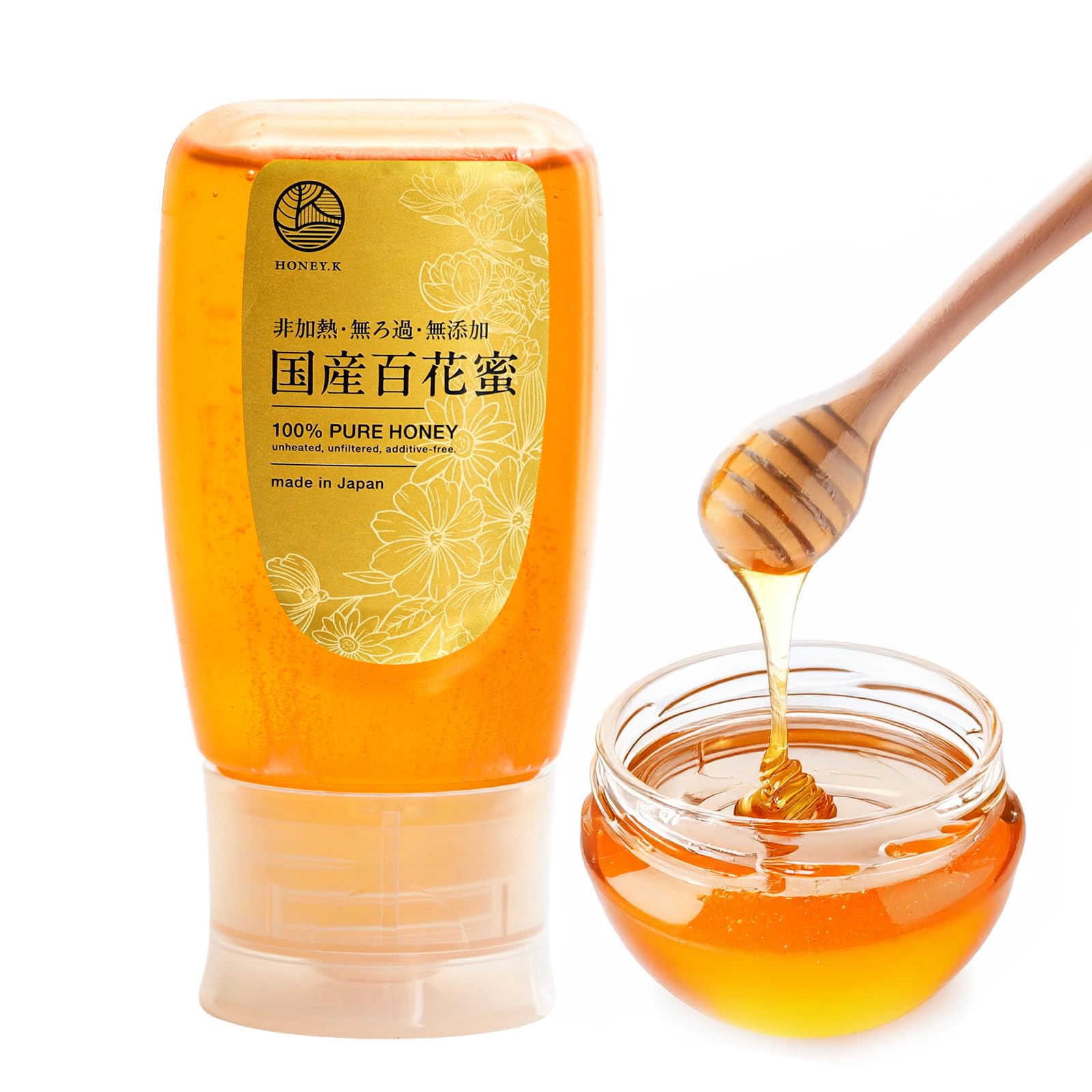 Amazon | HONEY.K はちみつ 国産 ハチミツ 非加熱 純粋 生はちみつ